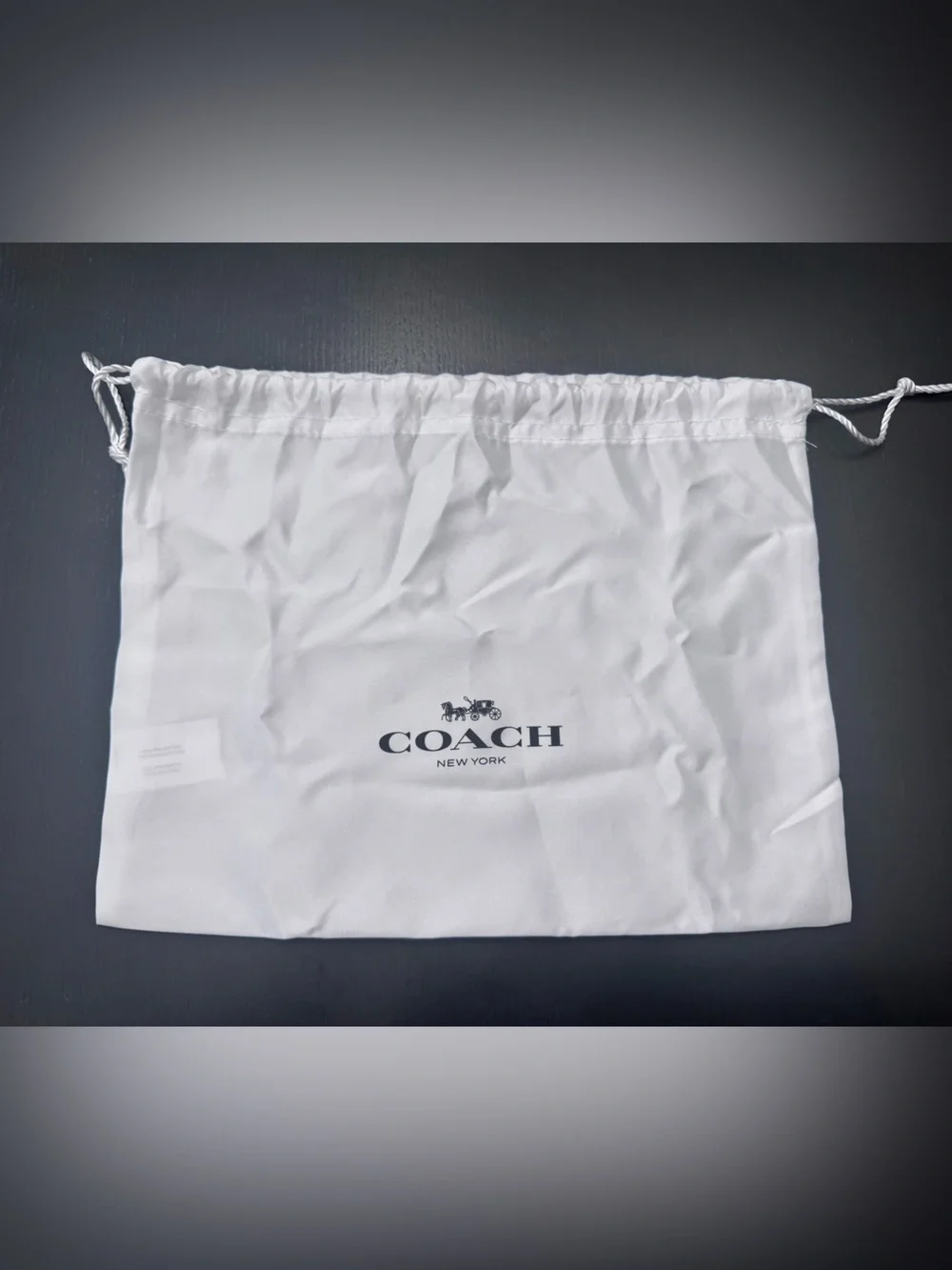 Coach White Drawstring Logo Pouch